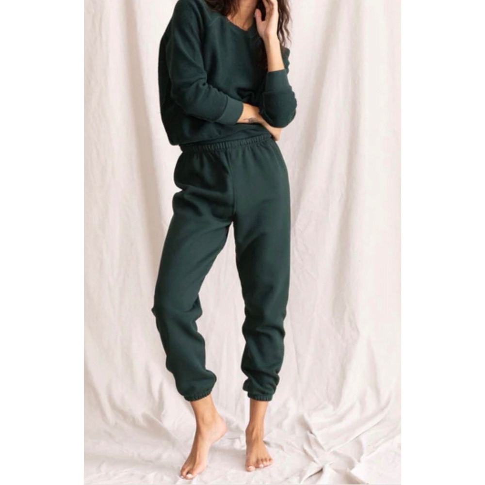 perfectwhitetee Stevie Pine Green Cotton Fleece Sweatpants Joggers M J01-STEVIE